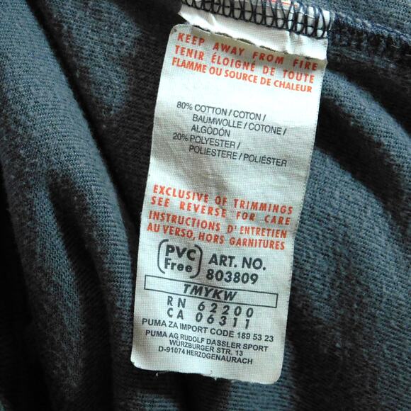 Vintage Puma Velour Track Jacket Size XL Gray Black Full Zip Y2K 2000s - Picture 4 of 8